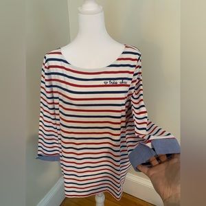 TALBOTS WOMAN 2x red white and blue French top